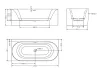 Kád, Aquatrend W-bath Harmony félszabadonálló kád 170x80,5