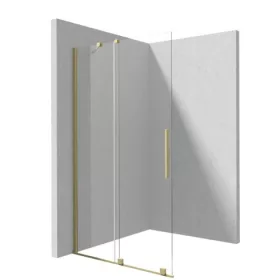   Walk-in, Deante Prizma tolóajtós walk-in, szálcsiszolt arany 140 cm KTJ_R34R
