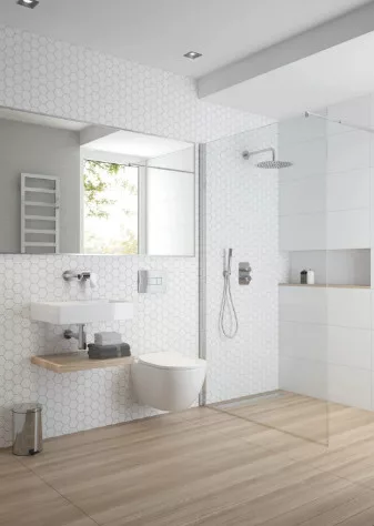 Öblítőtartály, Deante Peonia falsík alatti+wc+wc ülőke+nyomólap, fehér CDES6ZPW