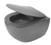 WC, Deante Peonia fali Wc csésze, perem nélküli, antracit/titanium CDE_DZPW