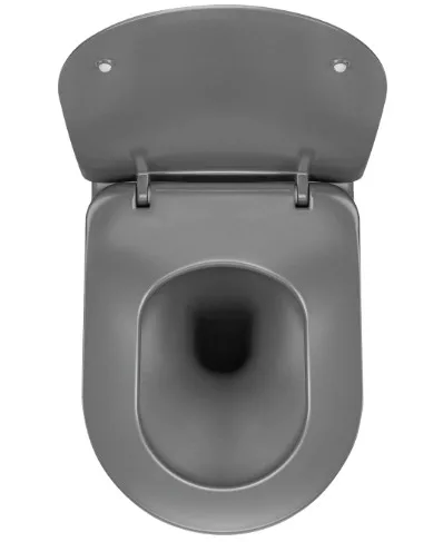 WC, Deante Peonia fali Wc csésze, perem nélküli, antracit/titanium CDE_DZPW