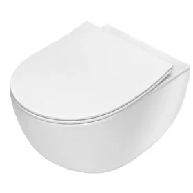   WC, Deante Peonia fali Wc csésze, perem nélküli, wc tetővel, fehér CDED6ZPW