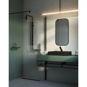   Walk-in, Deante Kerria Plus zuhanyfal 110 cm, fekete KTS_N31P