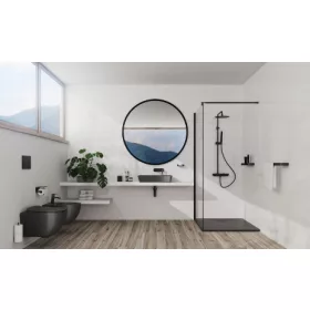 Walk-in, Deante Kerria Plus zuhanyfal 90 cm, fekete KTS_N39P