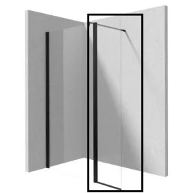   Walk-in, Deante Kerria Plus mozgatható panel Kerria Plus kabinokhoz, 40 cm fekete KTSXN72P