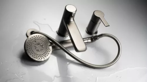 Kádperemre szerelhető csaptelep, Deante Arnika 3 lyukas, titanium BQA_D13M