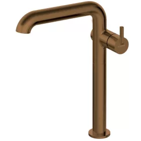   Mosdó csaptelep, Deante Silia magas, szögletes kifolyóval, szálcsiszolt bronz BQS_C24K