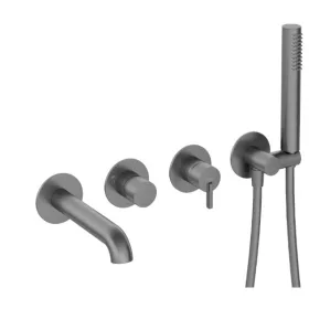   Falba süllyesztett csaptelep, Deante Silia kádtöltő csaptelep, 4 lyukas, titanium BQS_D18P