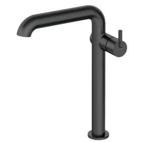   Mosdó csaptelep, Deante Silia mosdó csaptelep, magas, szögletes kifolyóval, fekete BQS_N24K