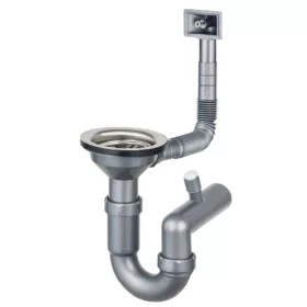   Mosogató szifon, Deante szifon acél mosogatókhoz, 1 medencés, leeresztő 3,5" ZXY_9926