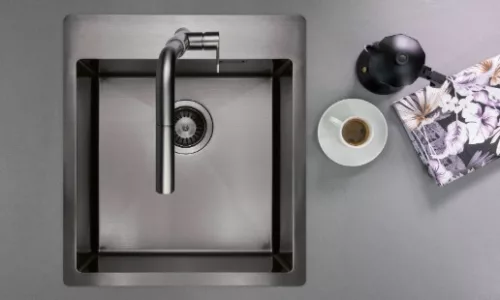 Mosogatótálca, Deante Olfato Precious 1 medencés, acél mosogató, titanium ZPO_D10B
