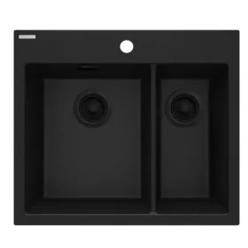   Mosogatótálca, Deante Eridan 1,5 medencés, gránit mosogató, grafit metál ZQE_G503