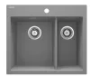 Mosogatótálca, Deante Eridan 1,5 medencés, gránit mosogató, metálszürke ZQE_S503