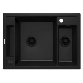   Mosogatótálca,Deante Magnetic 1,5 medencés,mágneses,gránit mosogató, fekete ZRM_N503