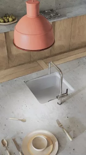 Mosogatótálca, Deante Momi 1 medencés, gránit mosogató, alabástrom ZKM_A10A