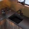 Mosogatótálca, Deante Momi 1 medencés, gránit mosogató,grafit metál ZKM_G10A