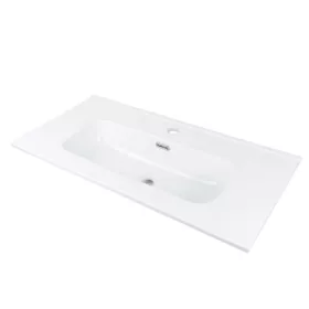   Mosdó, Deante Tubo beépíthető kerámia mosdó csaplyukkal 38,5x80 cm CTU_6U8M