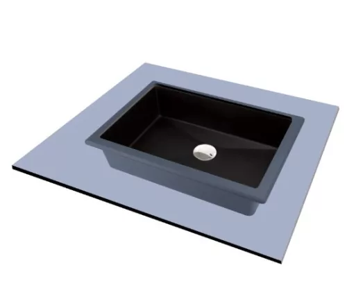 Mosdó, Deante Correo beépíthető gránit mosdó fekete 50x35 cm CQR_NU5U