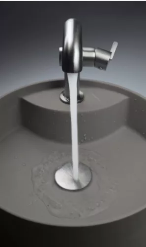 Mosdó, Deante Silia pultra építhető gránit mosdó csaplyukkal antracit metál 36 cm CQS_TU4B