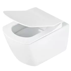   WC, Deante Anemon fali, perem nélküli wc csésze, fehér, wc tetővel CDZD6ZPW