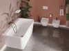 WC, Deante Anemon fali, perem nélküli wc csésze, fehér, wc tetővel CDZD6ZPW
