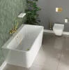 WC, Deante Anemon fali, perem nélküli wc csésze, fehér, wc tetővel CDZD6ZPW