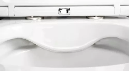 WC, Deante Round fali, perem nélküli wc csésze, wc tetővel fehér CGRD6ZPW