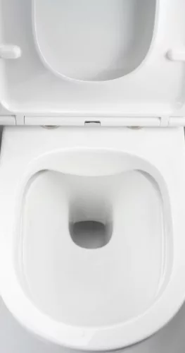 WC, Deante Round fali, perem nélküli wc csésze, wc tetővel fehér CGRD6ZPW