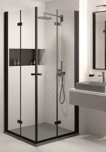 Zuhanytálca, Deante Correo szögletes, gránit zuhanytálca, metálszürke 100x80 KQR_S46B