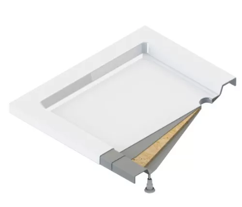 Zuhanytálca, Deante Jasmin akril, íves zuhanytálca, fehér, 80x80 KGJ_054B