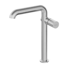   Mosdó csaptelep, Deante Silia Hexa maga, szögletes kifolyóval, szálcsiszolt acél BHS_F24K