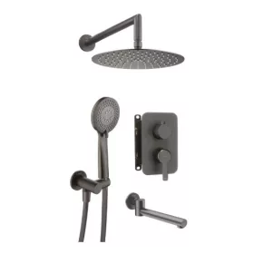   Falba süllyesztett csaptelep,Deante Arnika falsík alatti zuhanyszett+kádkifolyó,titanium BXYYDQAM