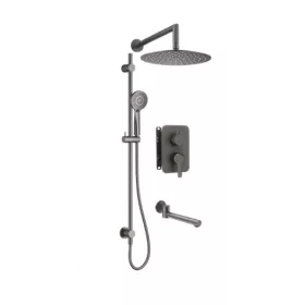   Falba süllyesztett csaptelep, Deante Arnika zuhanyszett, keverő BOX-al, titanium BXYWDQAM