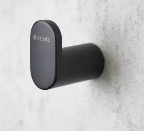 Fogas, Deante Round szimpla akasztó, fekete ADR_N111