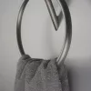 Törölközőtartó, Deante Silia fali, kerek törölközőtartó, titanium ADI_D611