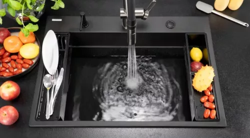 Kiegészítő, Deante Magnetic tartozék készlet mosogatóhoz, fekete ZZMKN22K