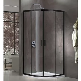   Zuhanykabin, Aqualife EAB-001 90x90 Íves fekete zuhanykabin AKCIÓ